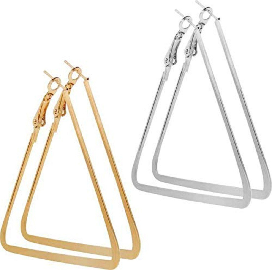 Golden & Silver Triangle Shape Fancy Met...