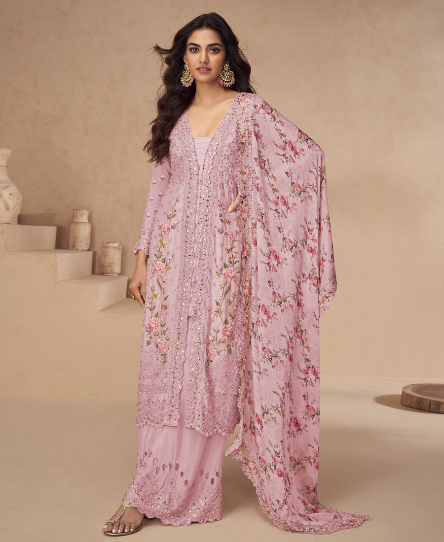 Designer Pink Summer Wear Chinon Pakista...