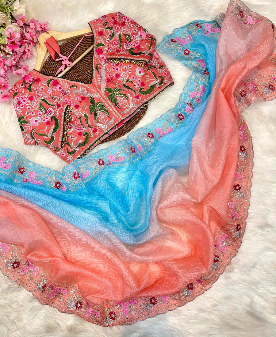 Premium Ombre Pattern Sky Blue Candy Cru...