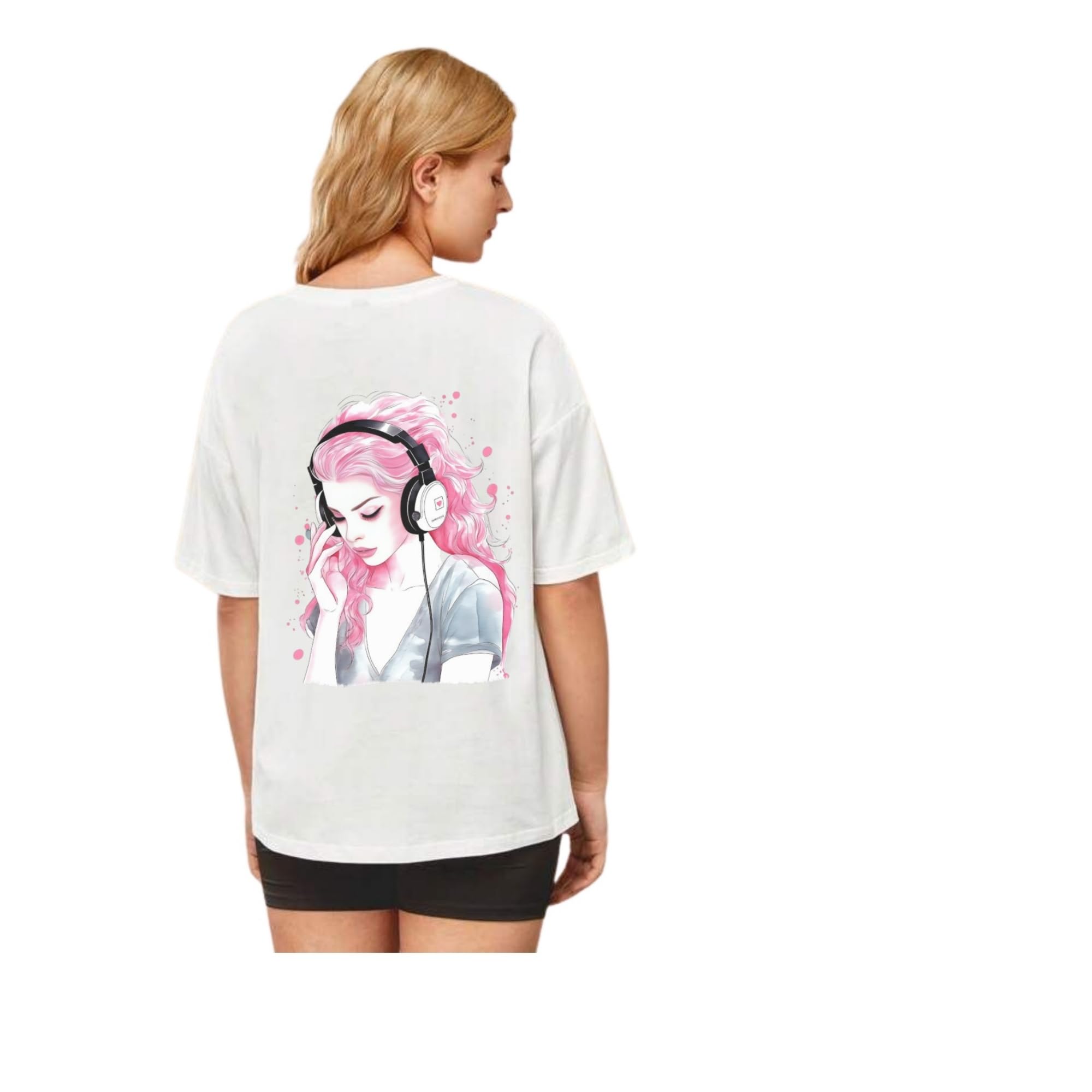 Women White Cotton Artistic Music Headph...