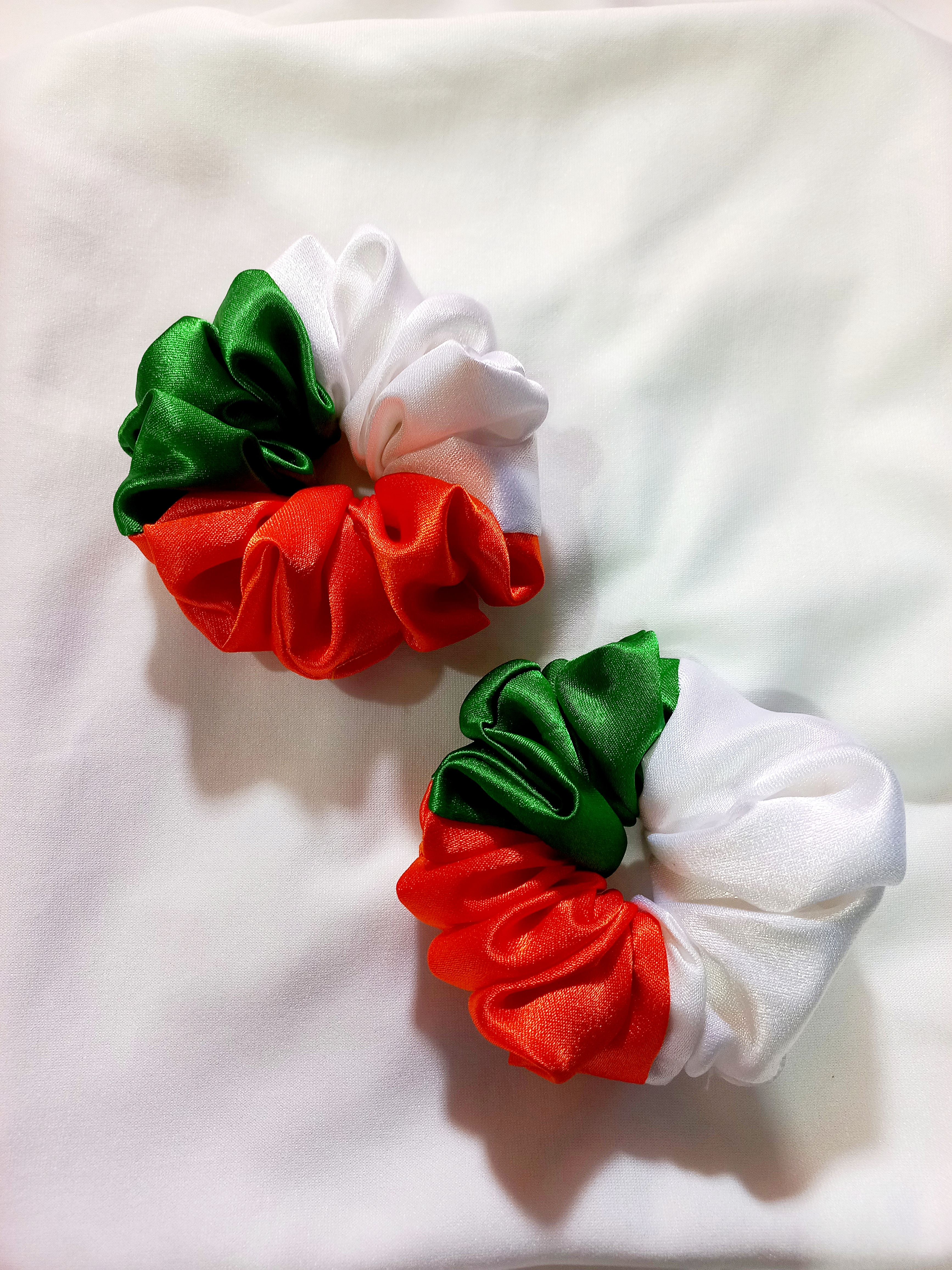 Tricolor Elastic Hair Scrunchies, Set of...