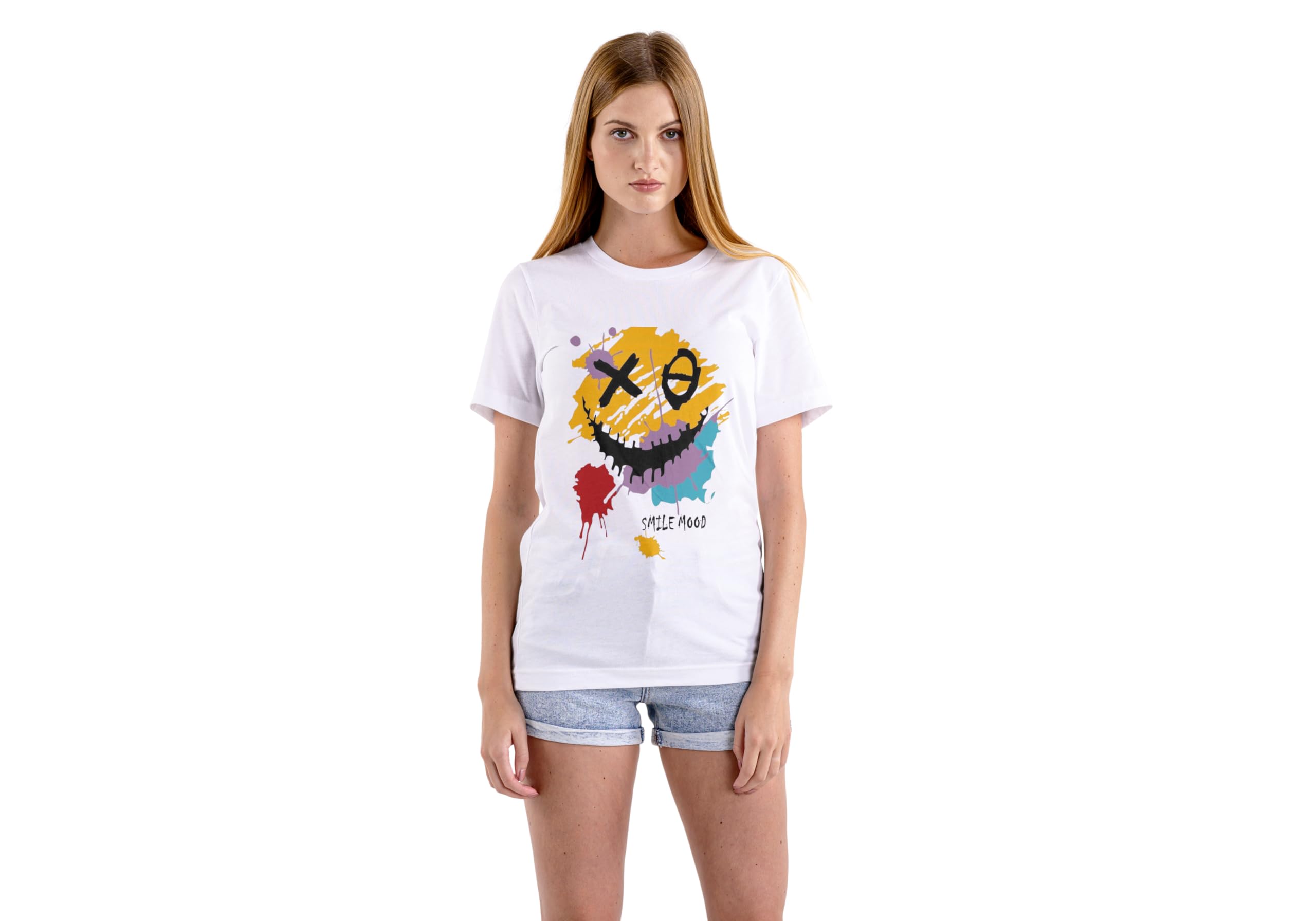 Women Short Sleeve Cotton Blend Oversize...