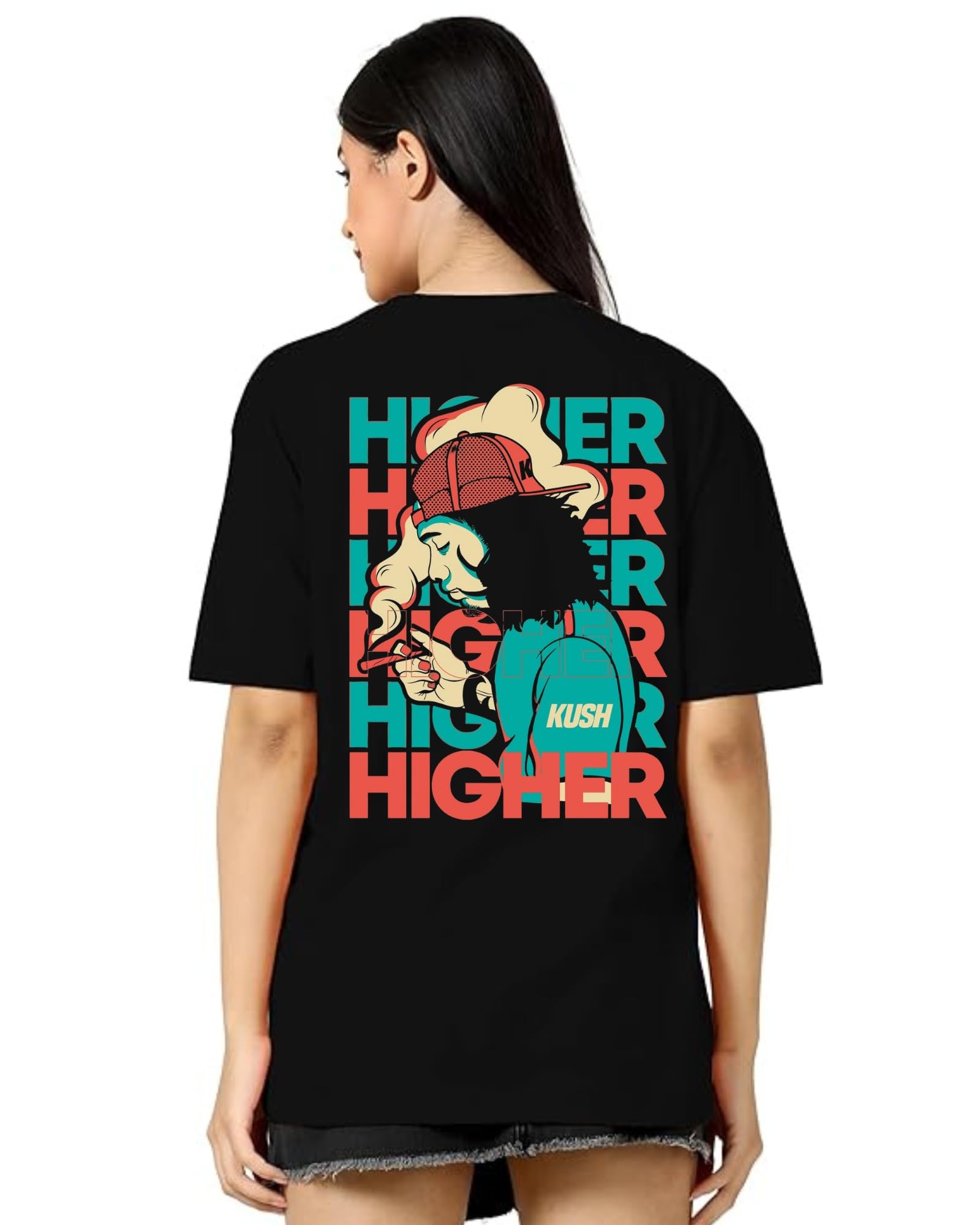 Women Over Size Stylish Graphic Tee for...