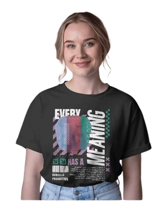 Women's Graphic Printed Cotton Round Nec...