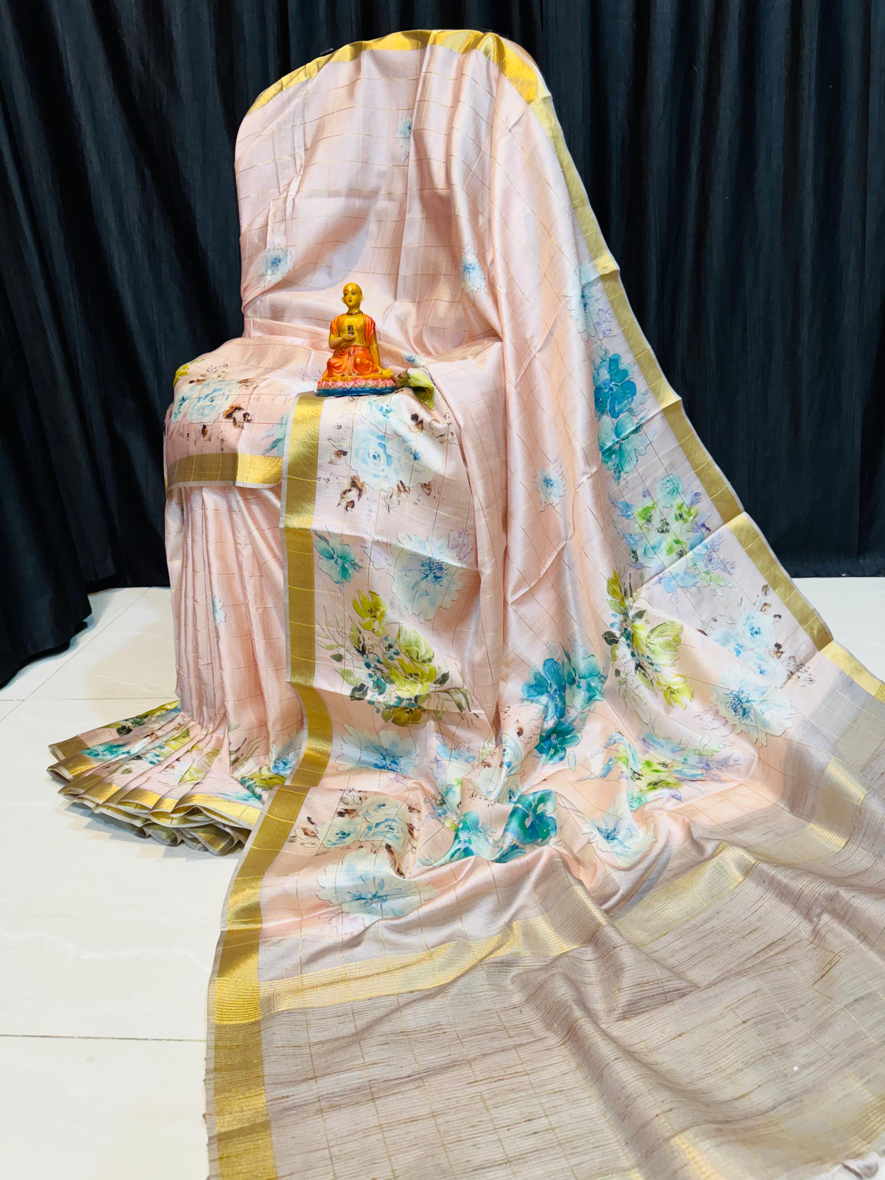 Elegant Floral Viscose Modal Silk Saree...