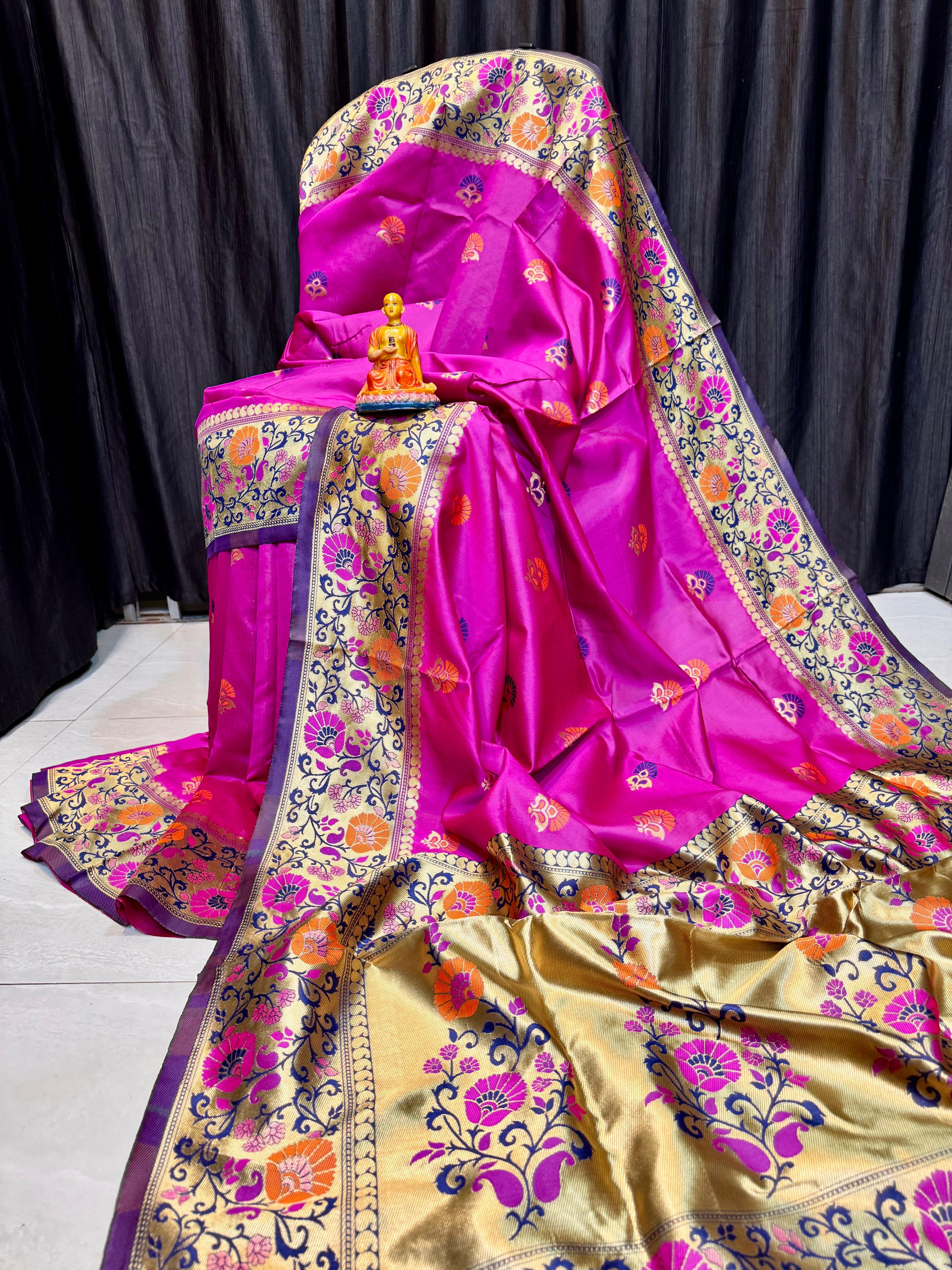 Exclusive Paithani Silk Saree with Rich...