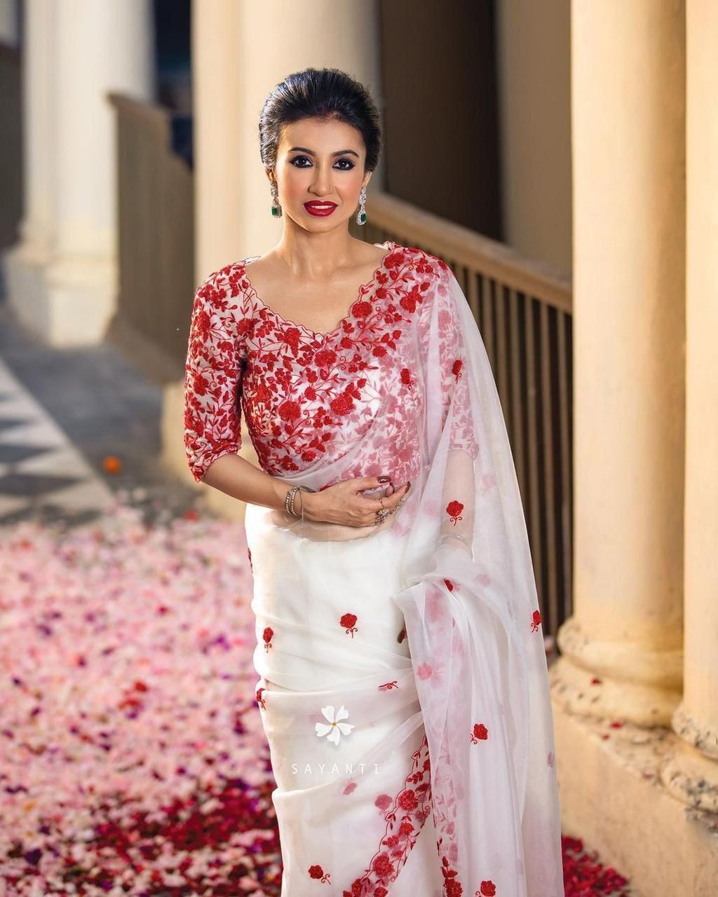 Bridal Bollywood Party Wear Organza Sare...
