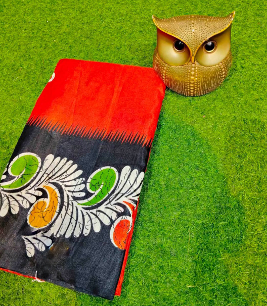 Elegant Semi Pure Silk Saree with Blouse...