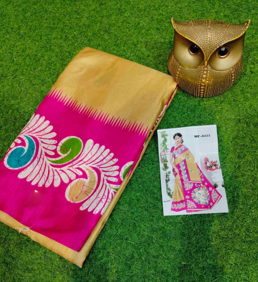 Elegant Semi Pure Silk Saree with Blouse...
