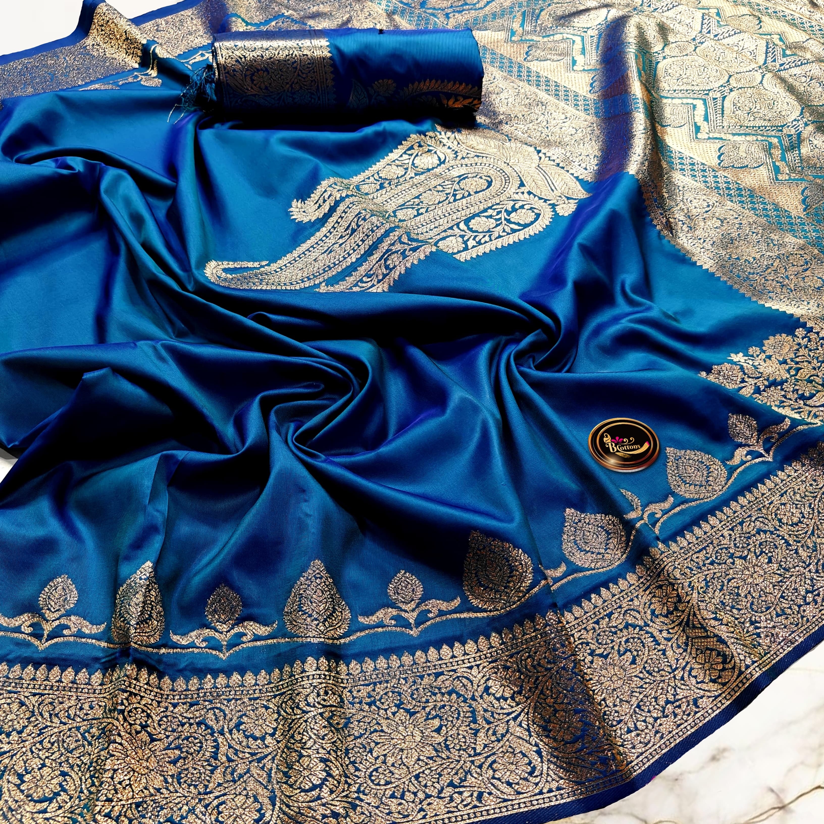Premium Dual Tone Katan Silk Saree with...