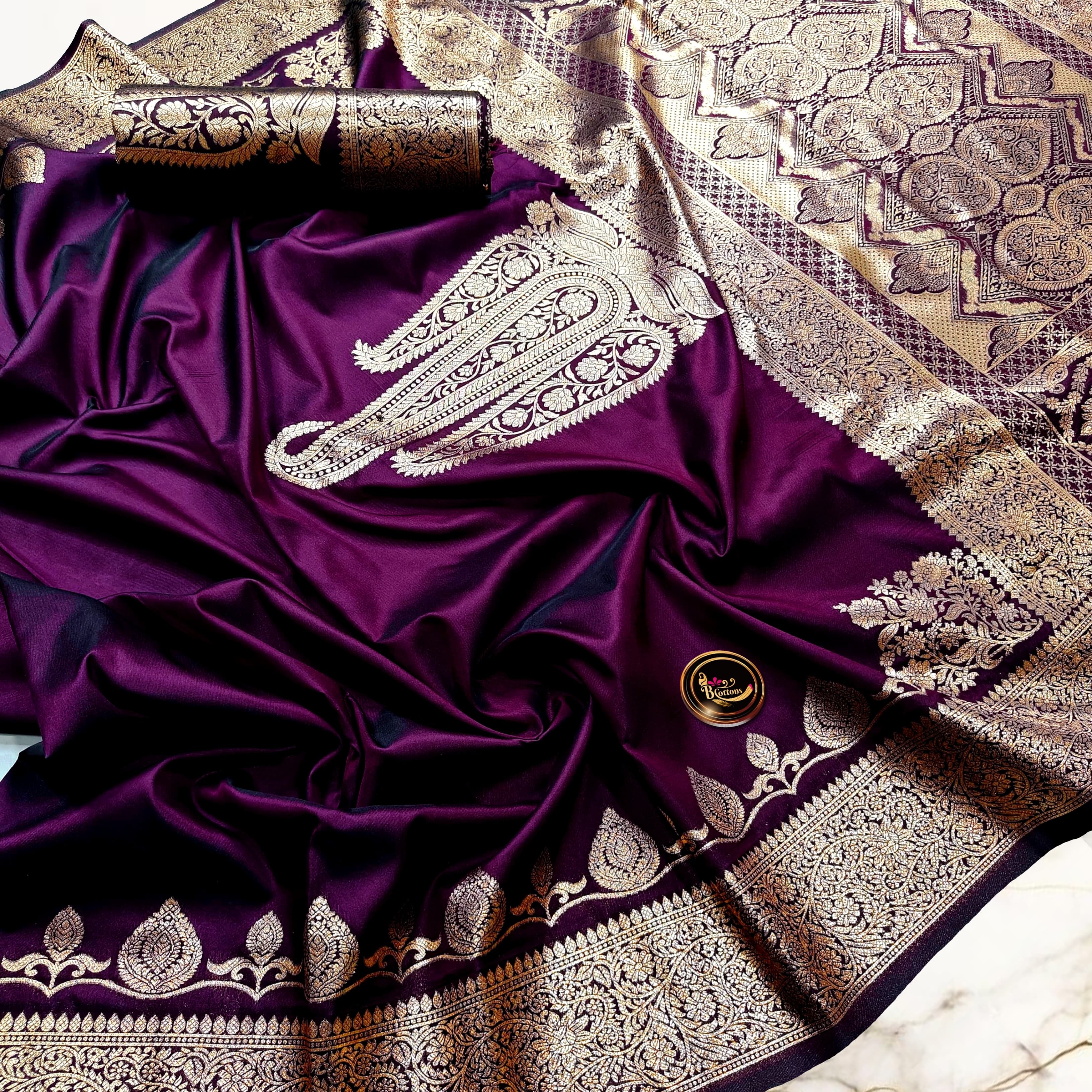 Premium Dual Tone Katan Silk Saree with...