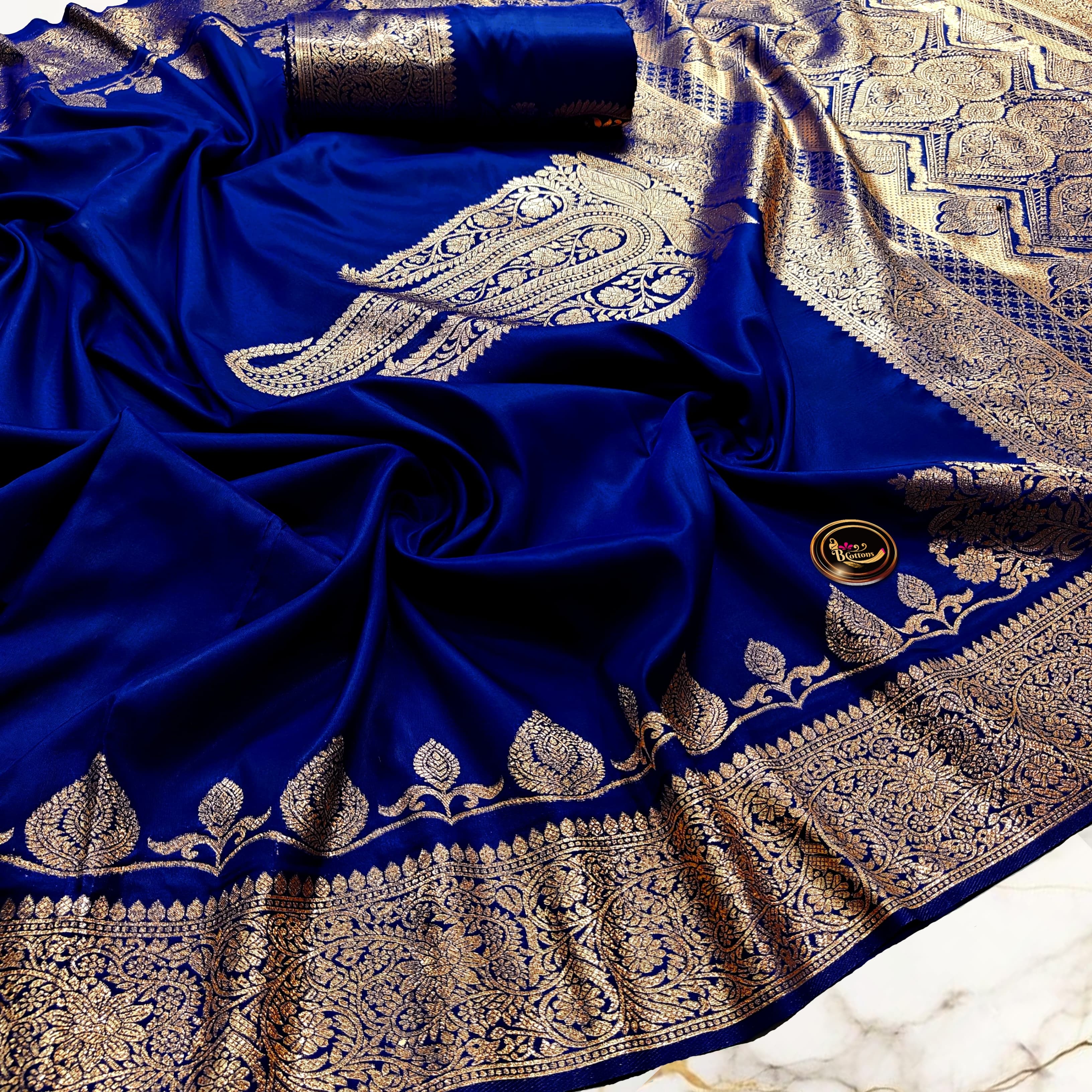 Premium Dual Tone Katan Silk Saree with...