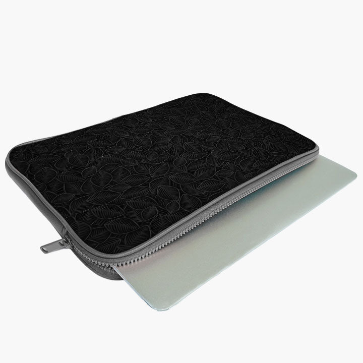 "Leafy Black" Laptop Sleeves: Bold Moder...