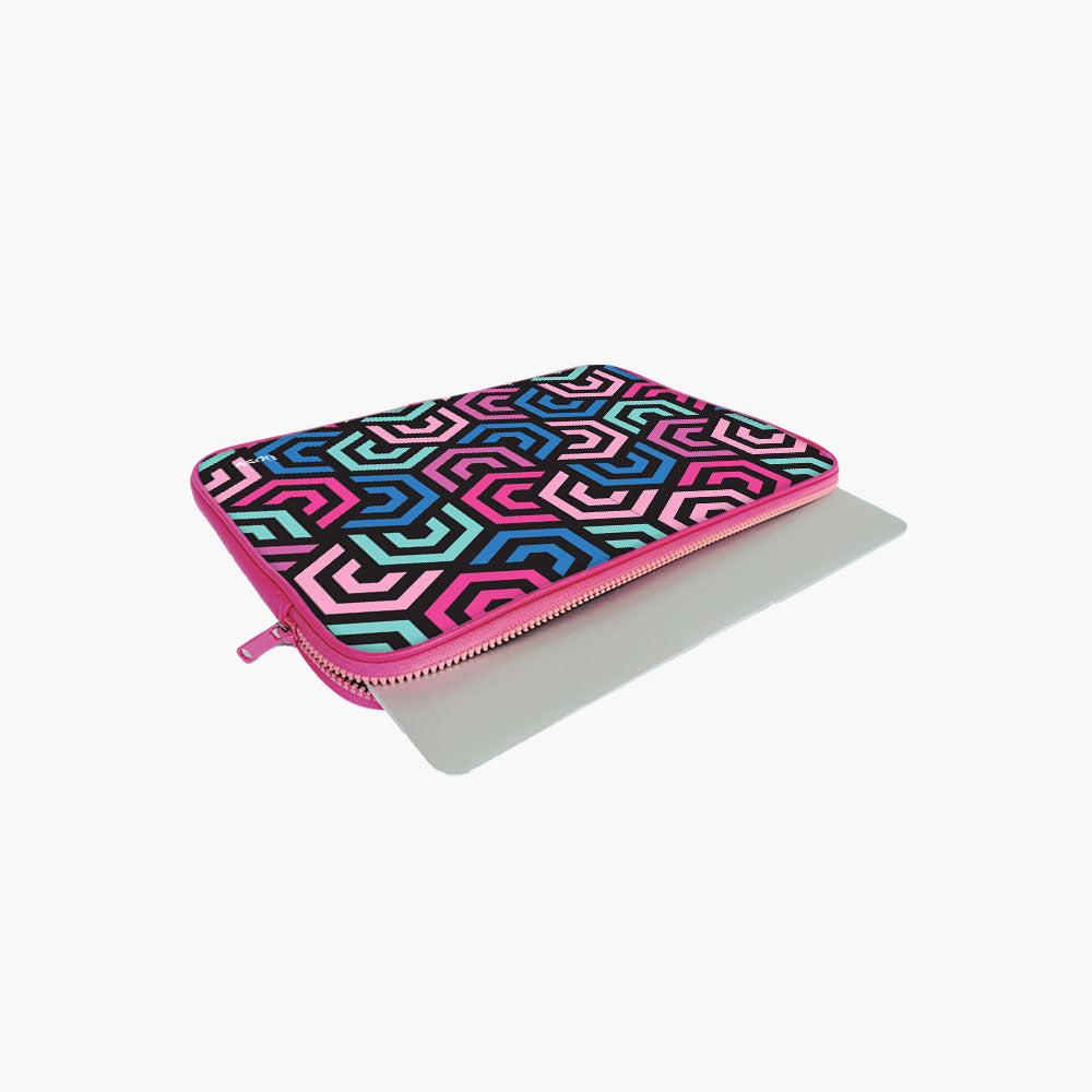 "HEXAGON ABSTRACT" Laptop Sleeves: Bold...