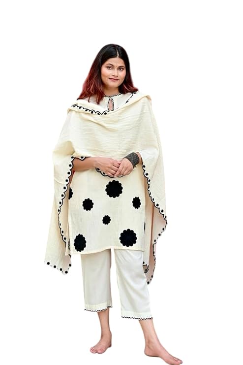 Women's Cotton Embroidered Floral Patchw...