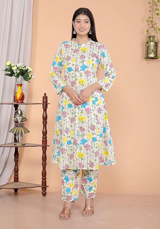 Women's Cotton Floral Printed Mandarin C...