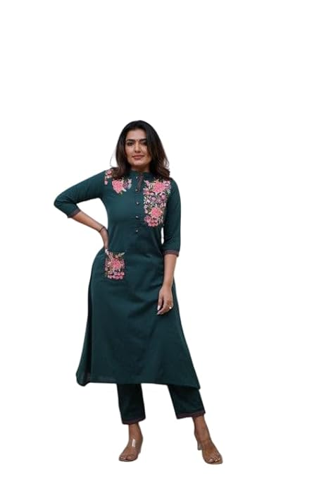 Women's Cotton Printed Straight Kurti wi...