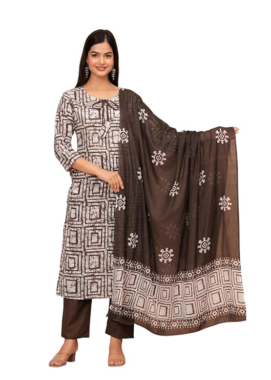 Women's Cotton Hand Block Printed Straig...