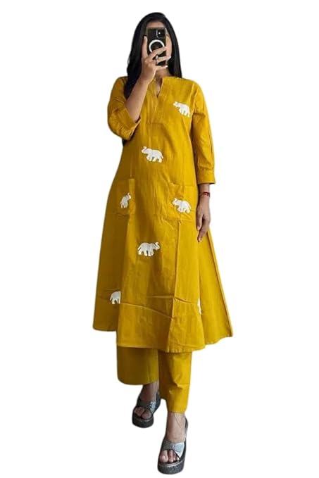 Women's Cotton Printed Straight Kurti wi...