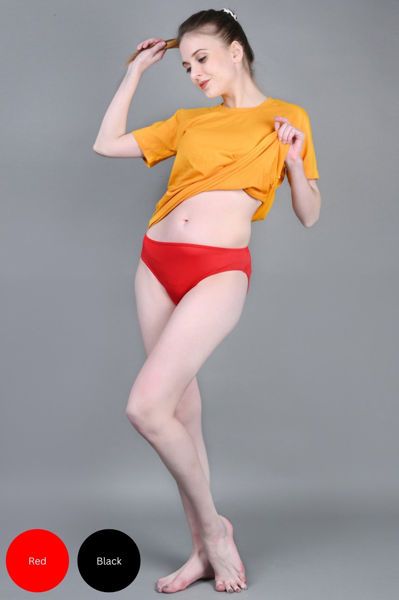 Bamboo Fabric Low Waist Underwear | Red...