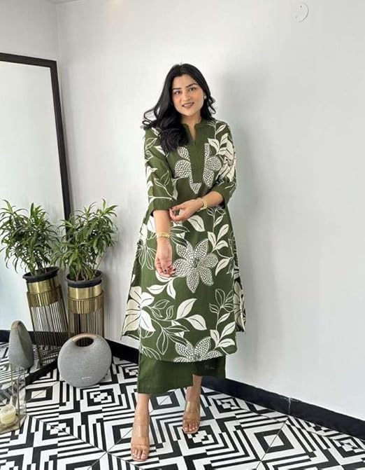 Women's Cotton Floral Printed Straight K...