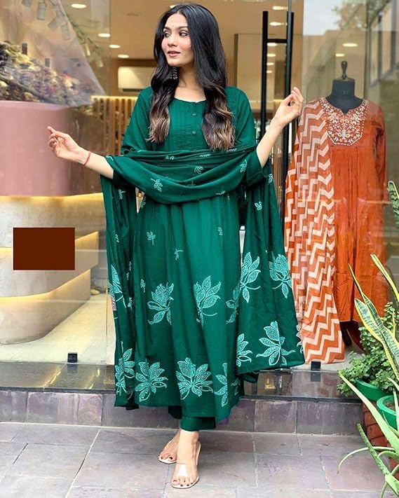 Women's Cotton Embroidery Floral Printed...