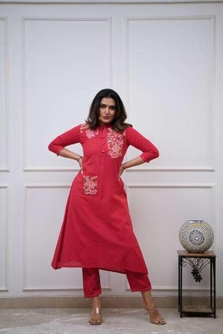 Women's Cotton Printed Straight Kurti wi...