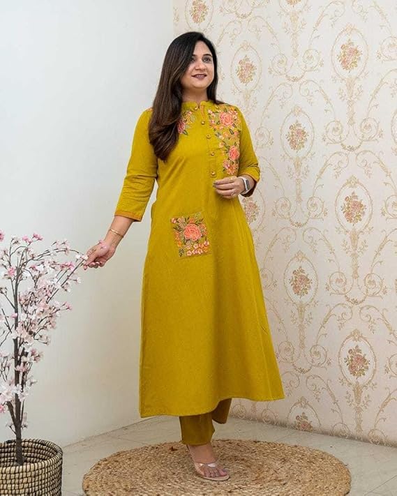 Women's Cotton Printed Straight Kurti wi...