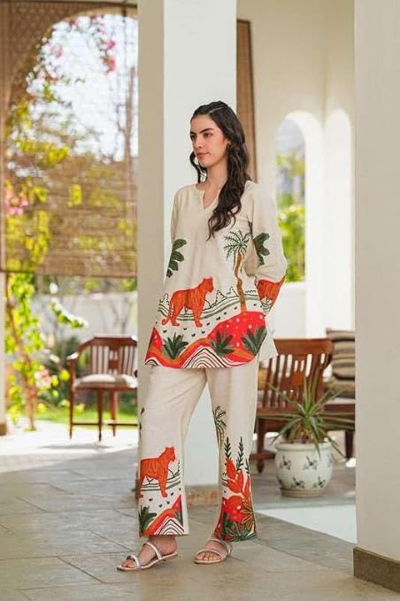 Women's Cotton Floral Printed Straight S...