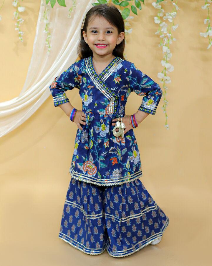 Kid’s Girls Pure Cotton Jaipur Block Pri...
