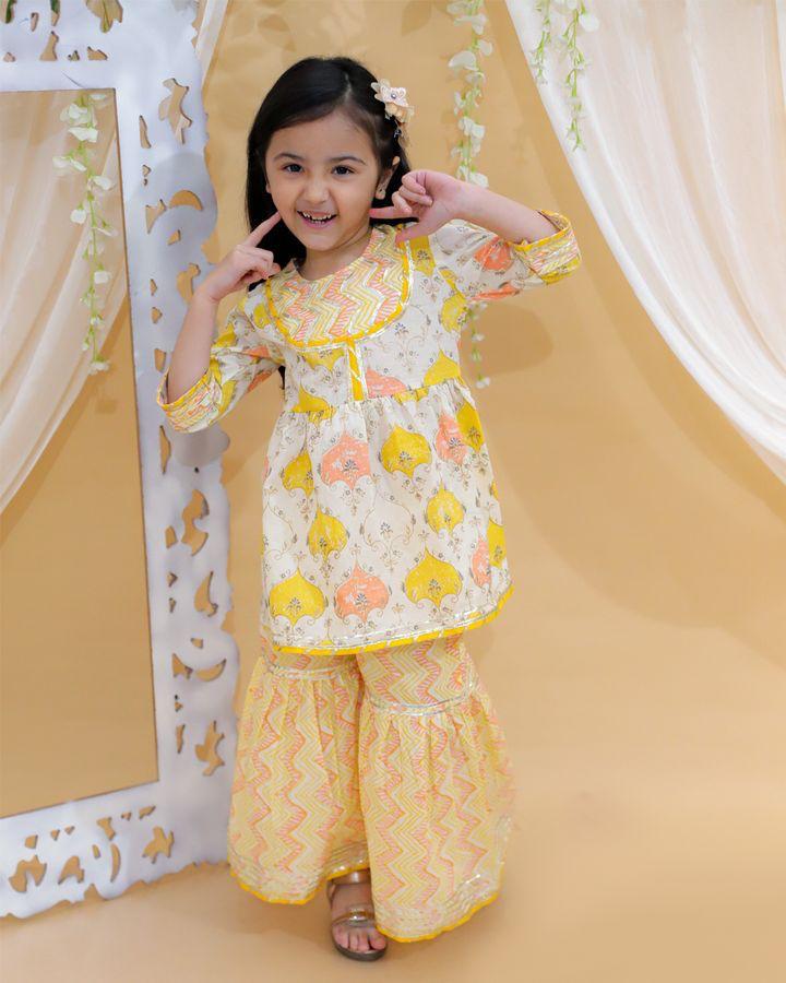 Kid’s Girls Pure Cotton Jaipur Block Pri...