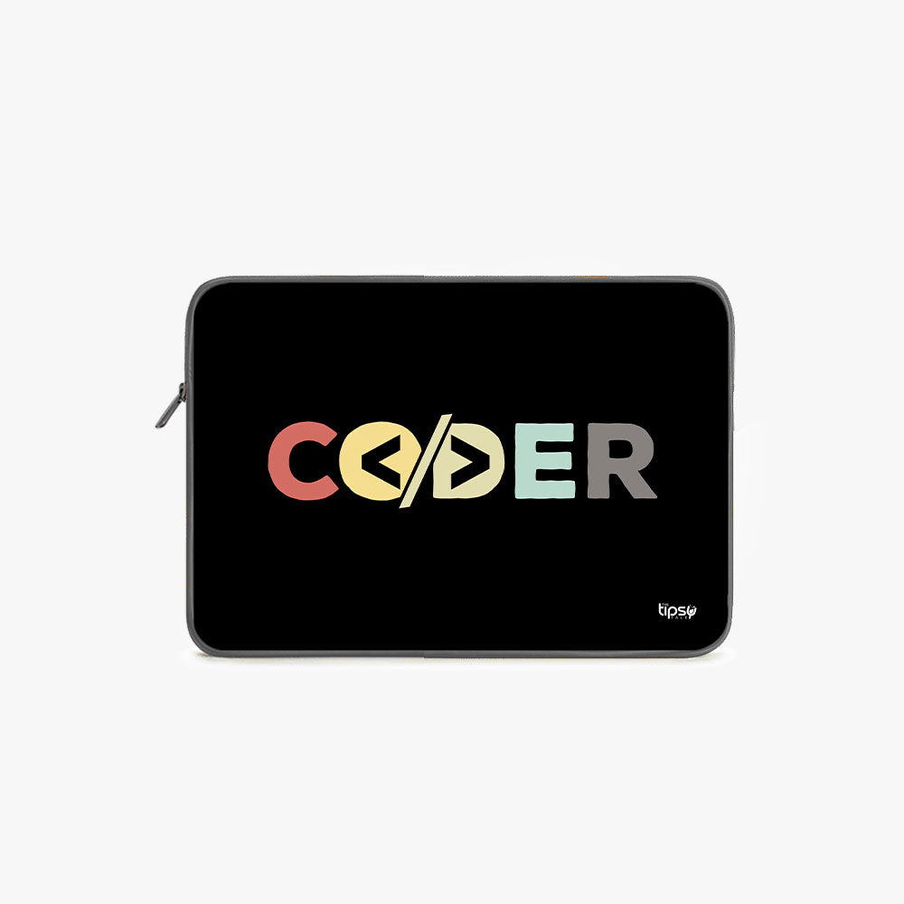 "CODER: IT PERSON" Laptop Sleeves:Bold M...