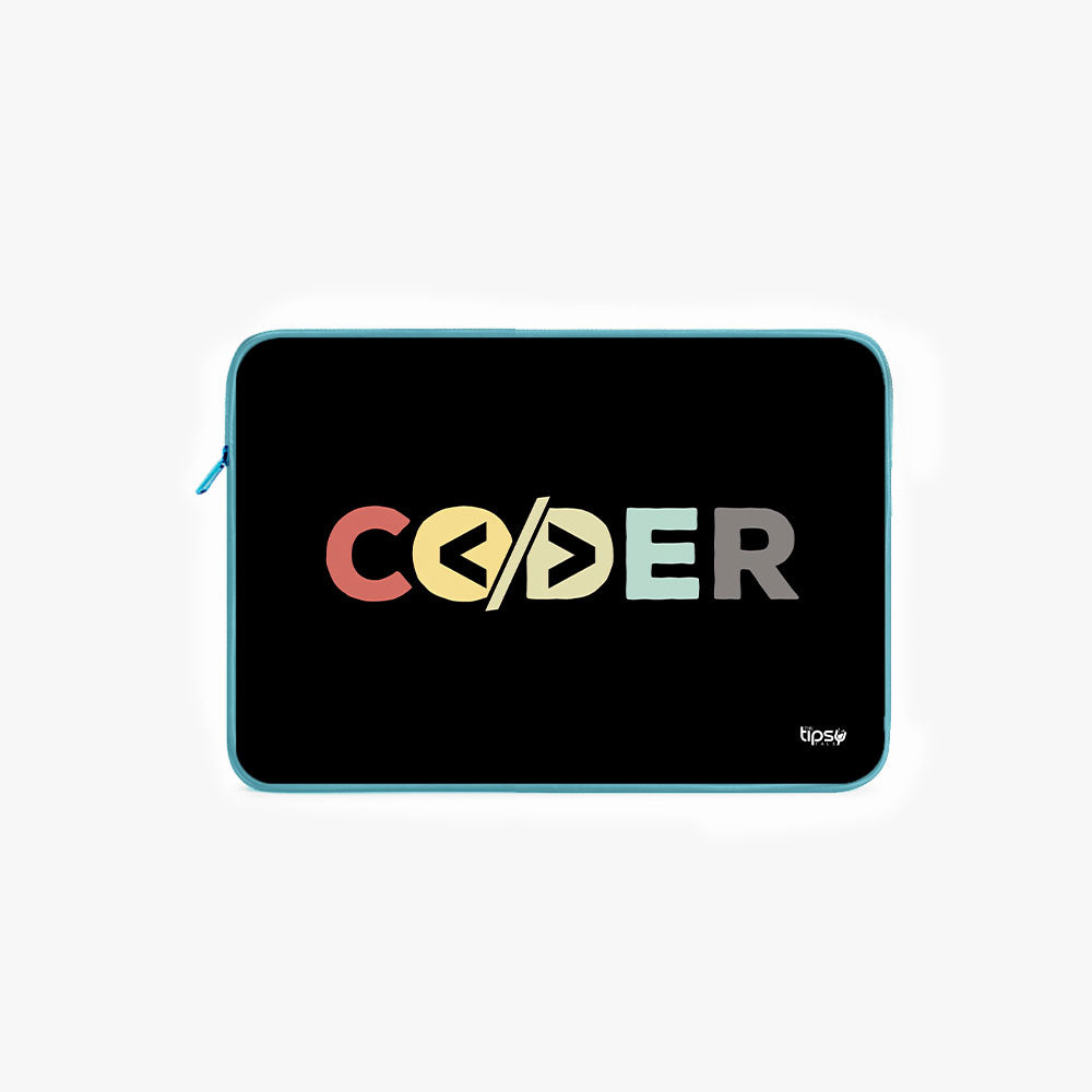 "CODER: IT PERSON" Laptop Sleeves:Bold M...