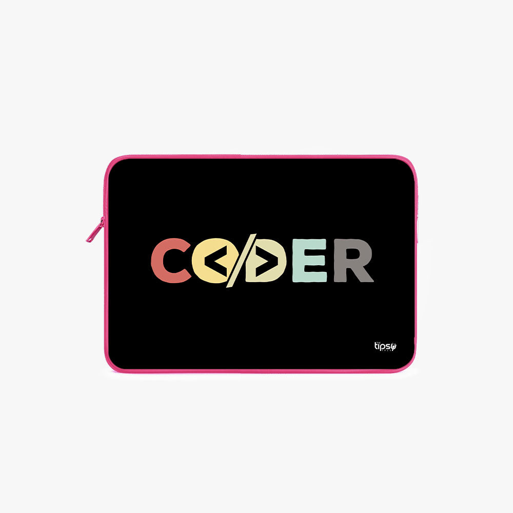 "CODER: IT PERSON" Laptop Sleeves:Bold M...