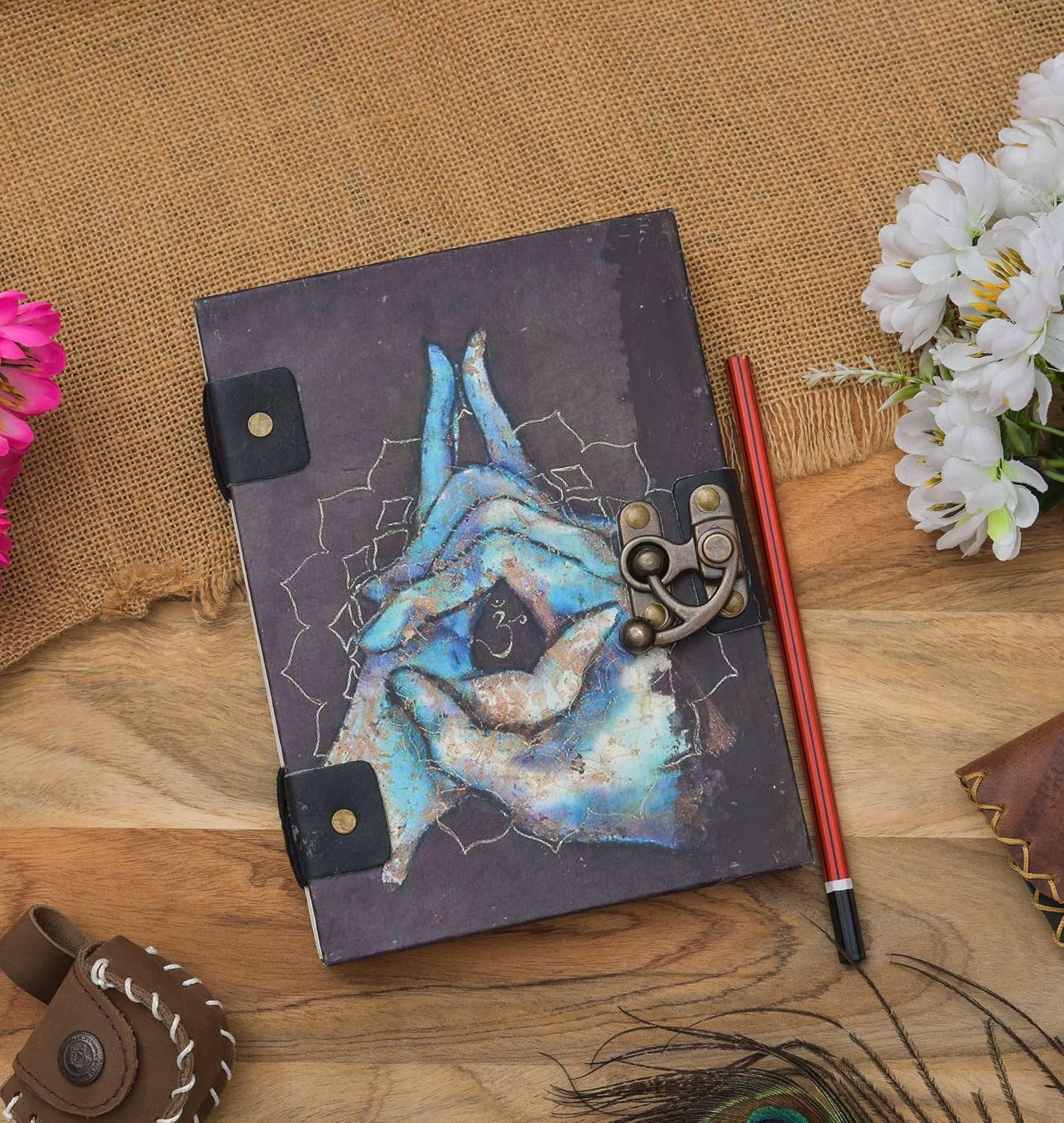 Handmade Printed Cardboard Journal Diary...