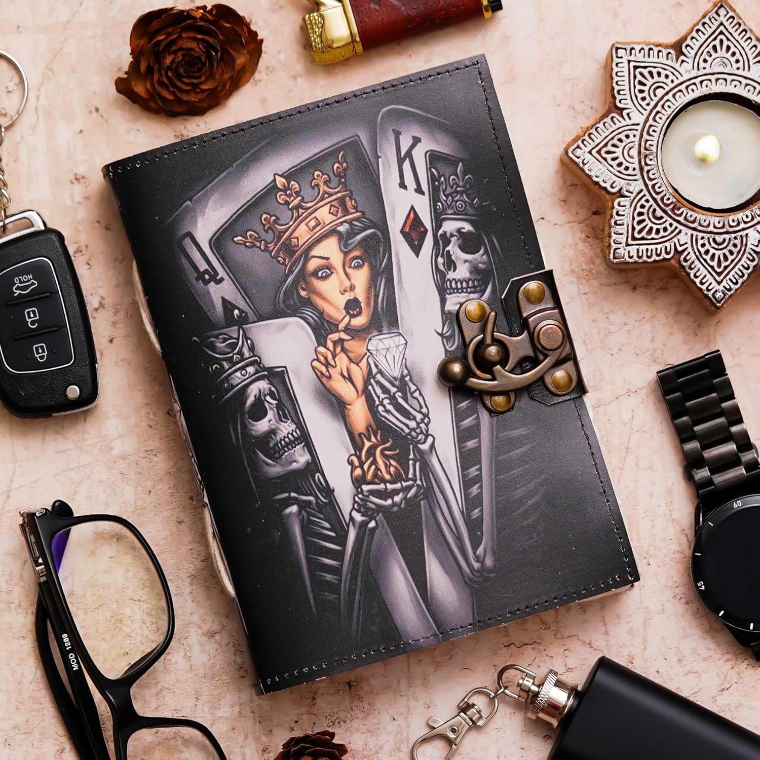 Vintage Handmade Genuine Leather Diary J...