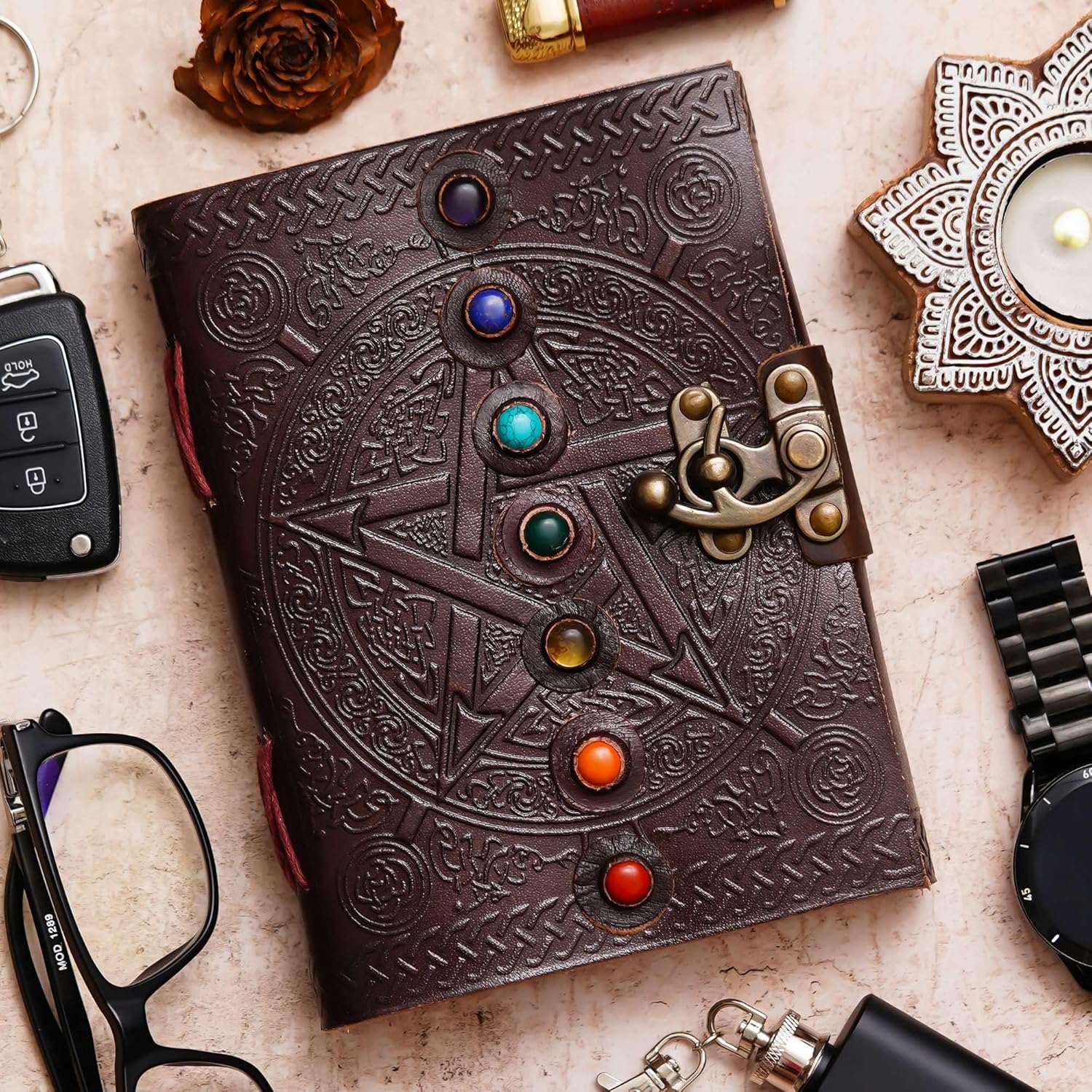 Vintage Handmade Genuine Leather Diary J...