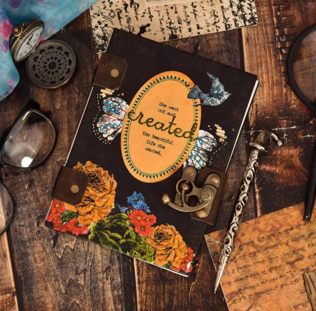 Handmade Printed Cardboard Journal Diary...