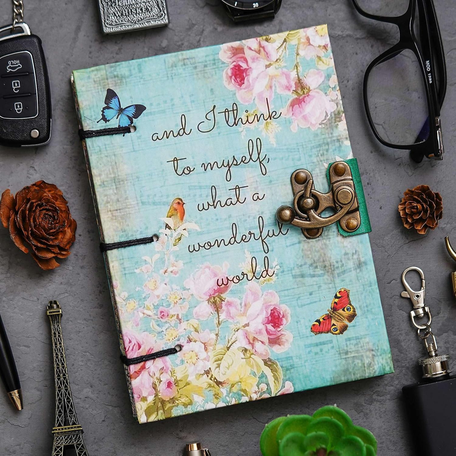 Handmade Printed Cardboard Journal Diary...