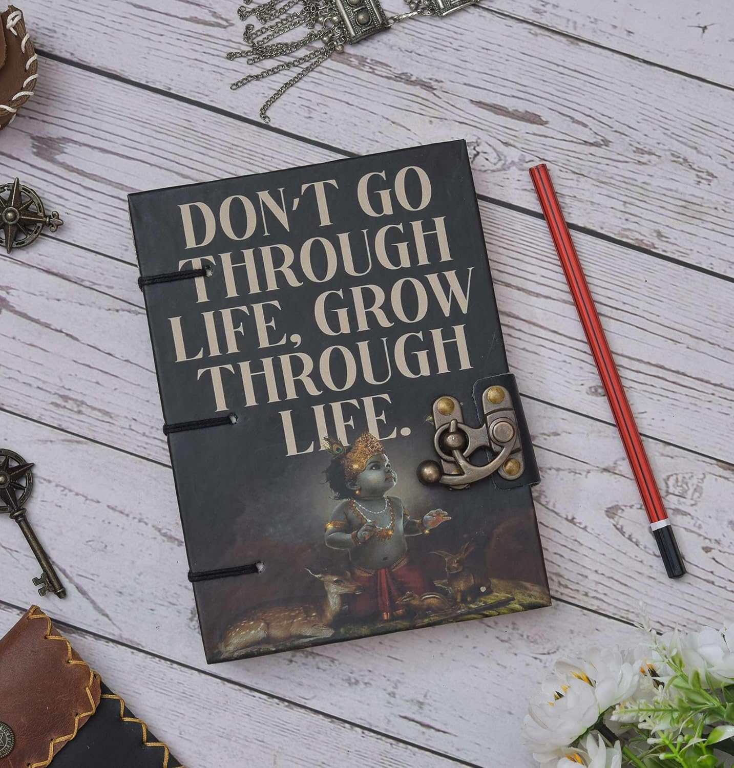 Handmade Printed Cardboard Journal Diary...