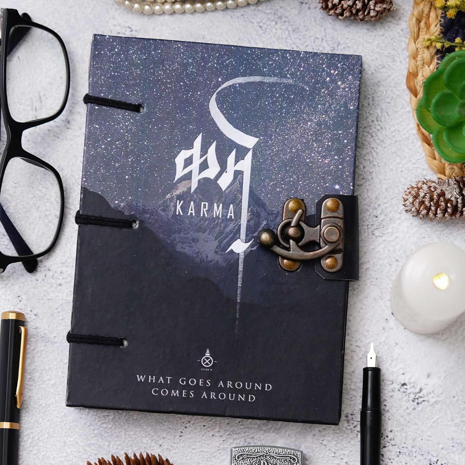 Handmade Printed Cardboard Journal Diary...