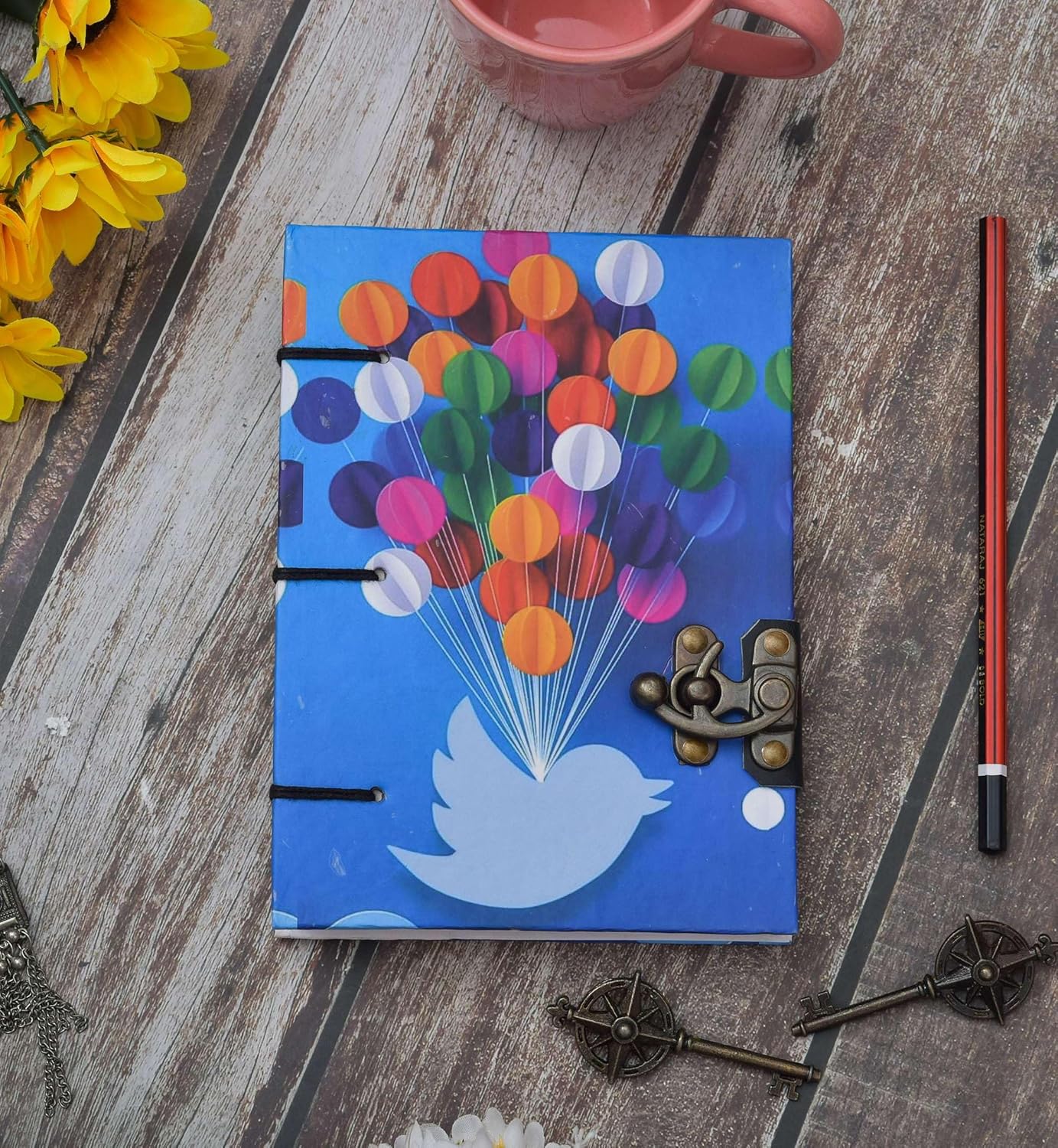 Handmade Printed Cardboard Journal Diary...
