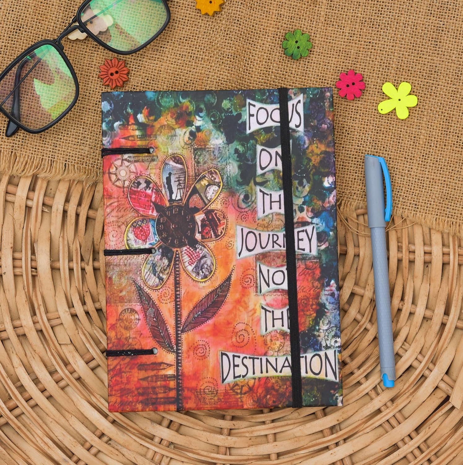 Handmade Printed Cardboard Journal Diary...