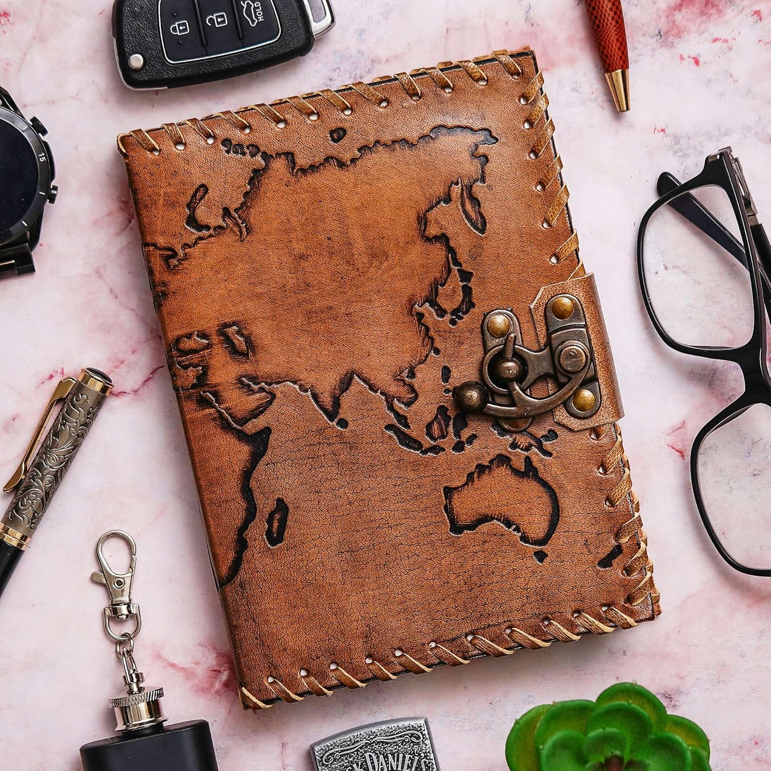Vintage Handmade Genuine Leather Diary J...