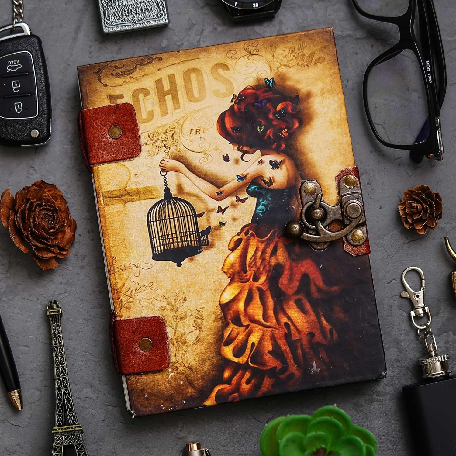 Handmade Printed Cardboard Journal Diary...