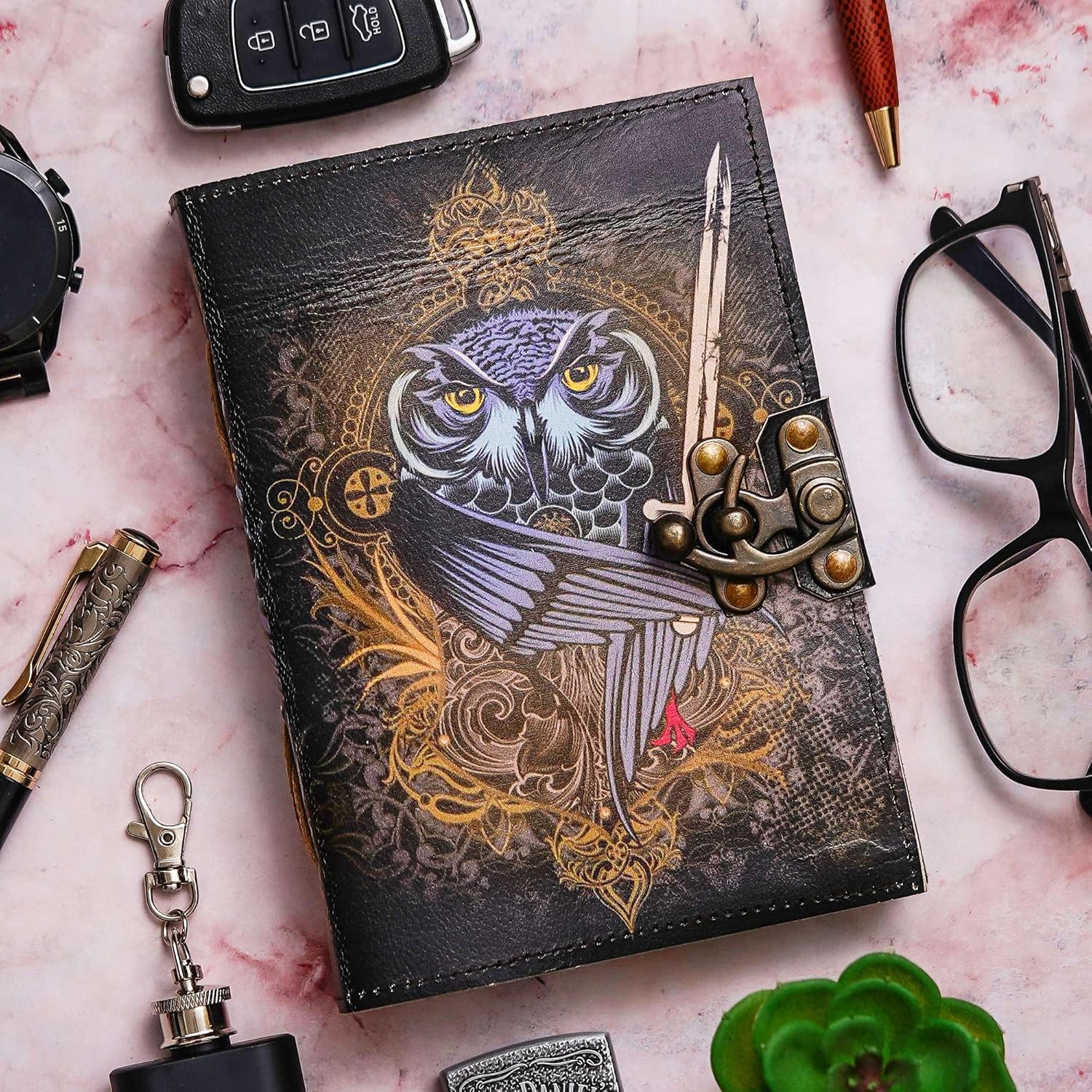 Vintage Handmade Genuine Leather Diary J...