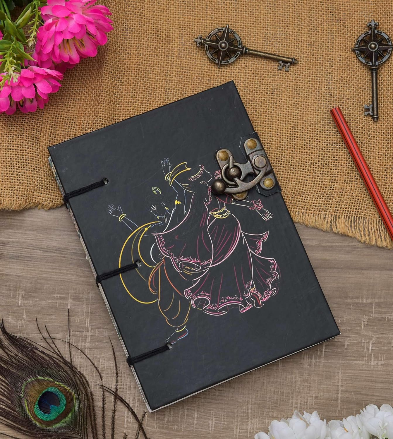 Handmade Printed Cardboard Journal Diary...