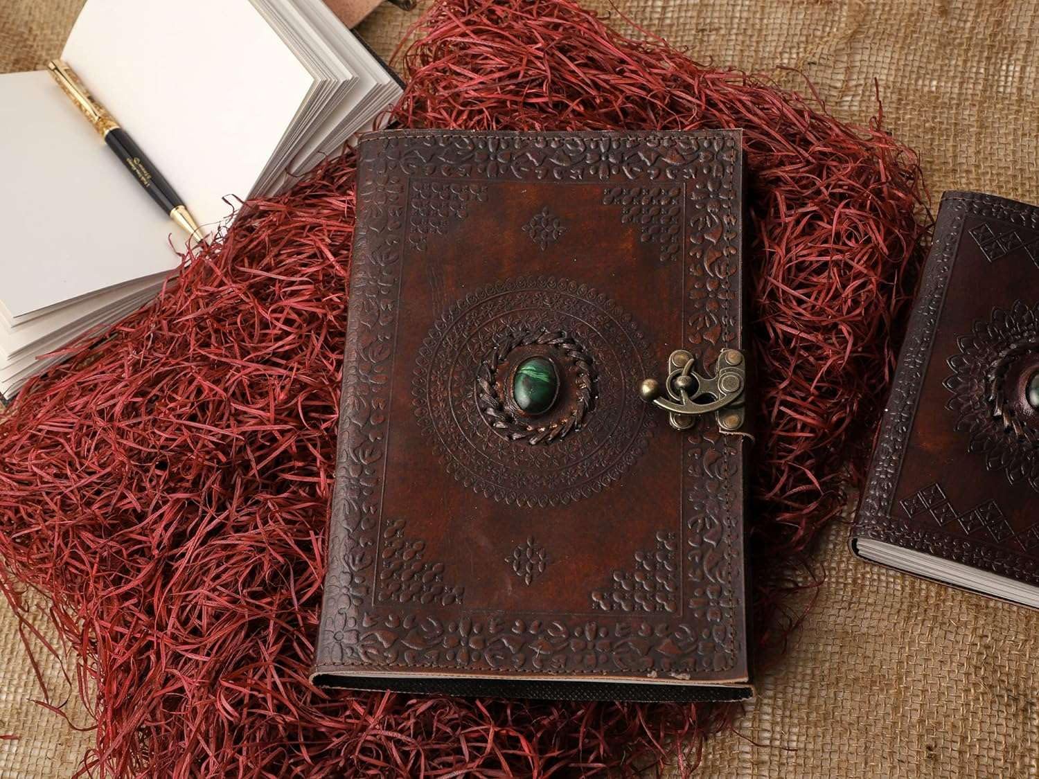 Leather Journal Diary With Metal Lock Vi...
