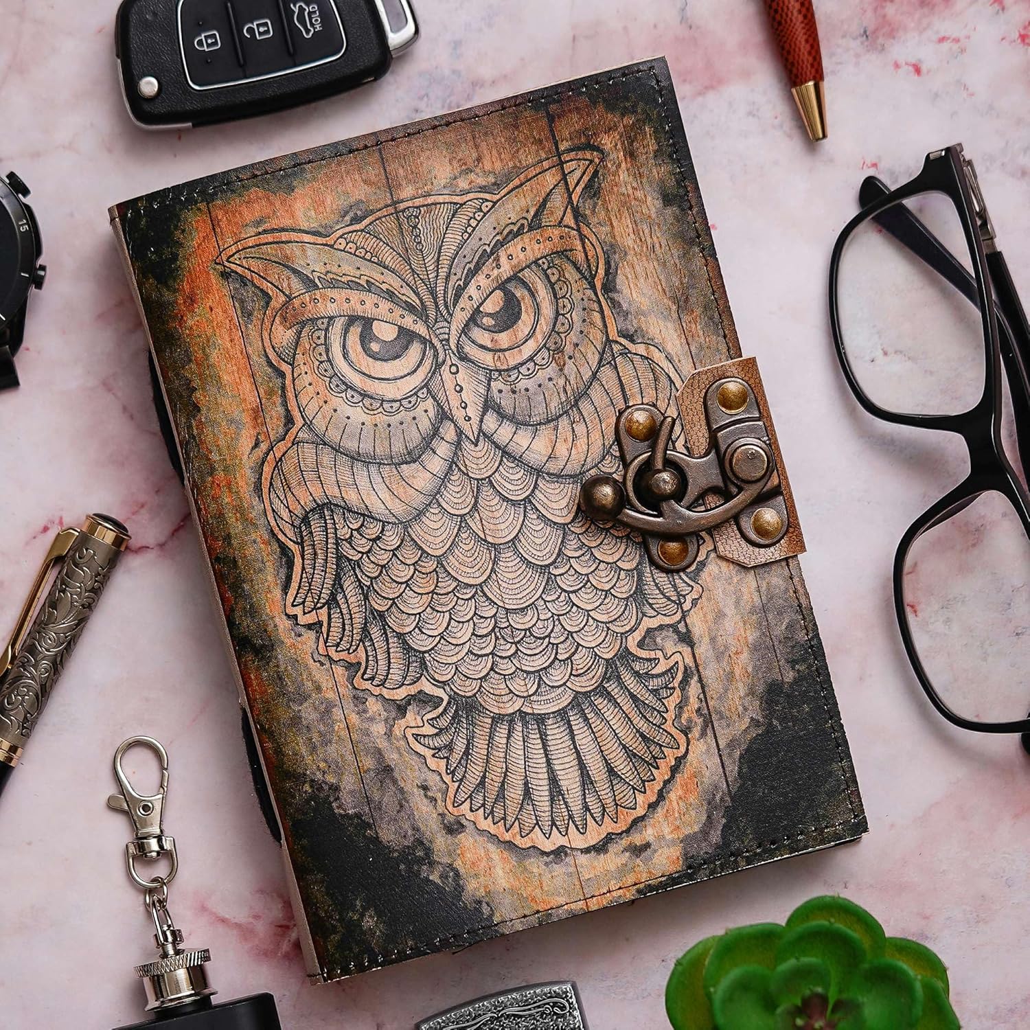 Vintage Handmade Genuine Leather Diary J...