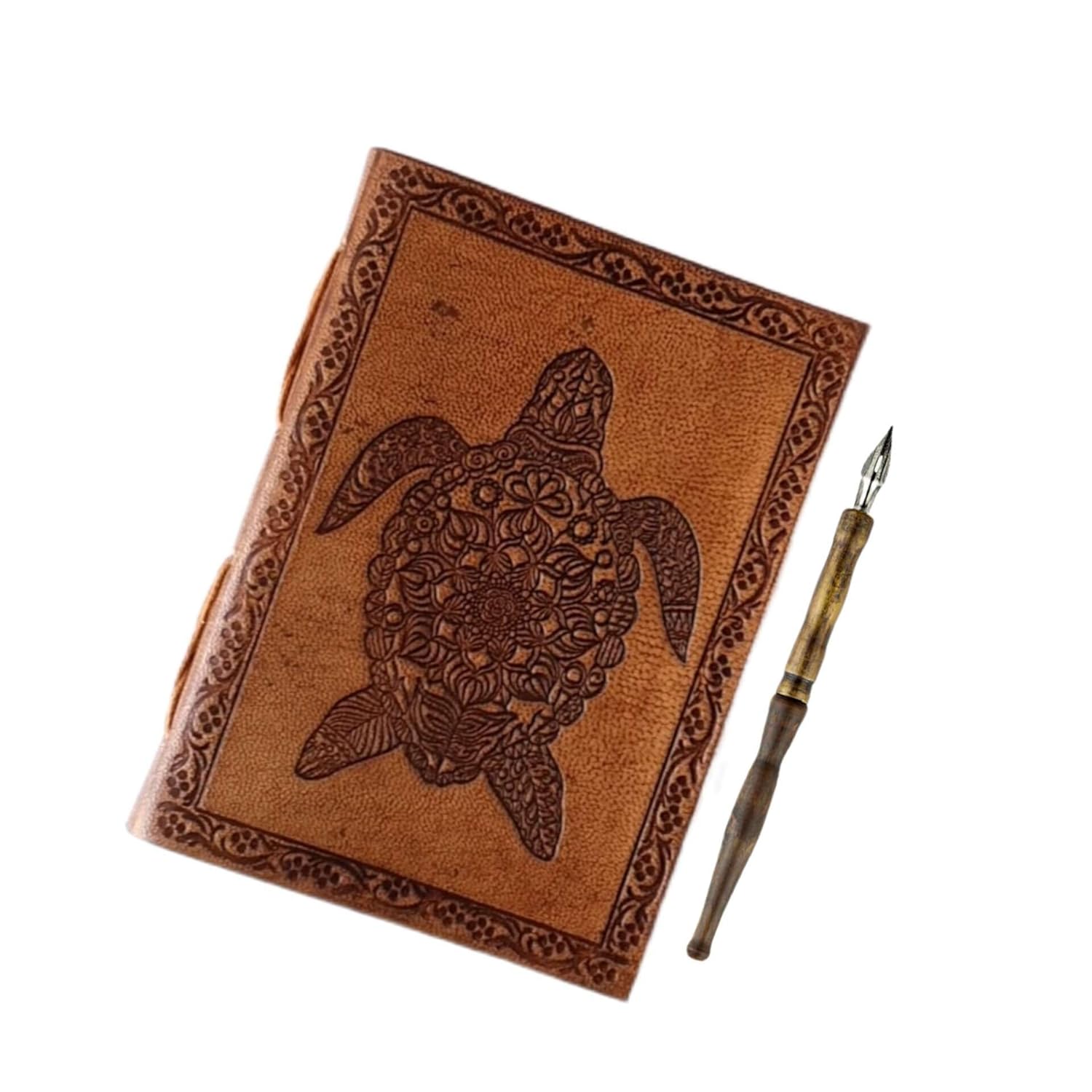 Handmade Leather Diary With Embossing Pr...